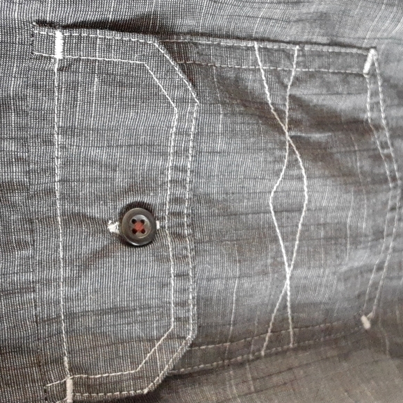 Tranquility Mayhem size medium dark grey short sleeve designer casual shirts - Picture 3 of 12